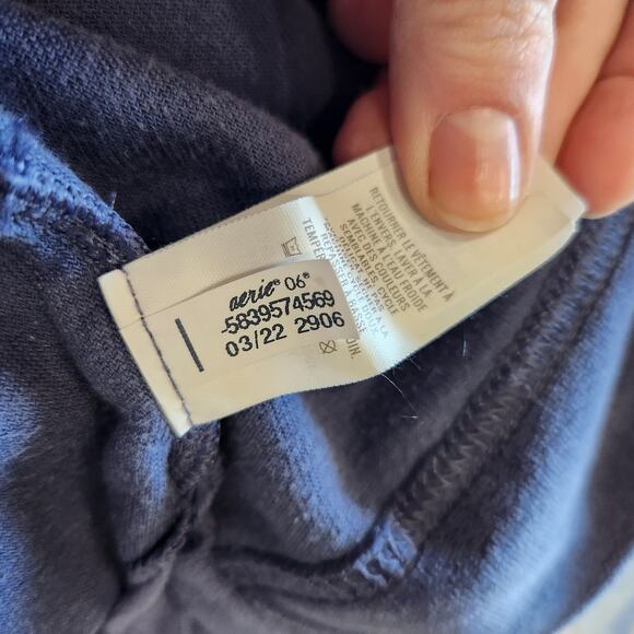 Aerie Velour Cropped Hoodie Oversized Fit Pullover Loungewear Purple Size Large - Picture 8 of 9